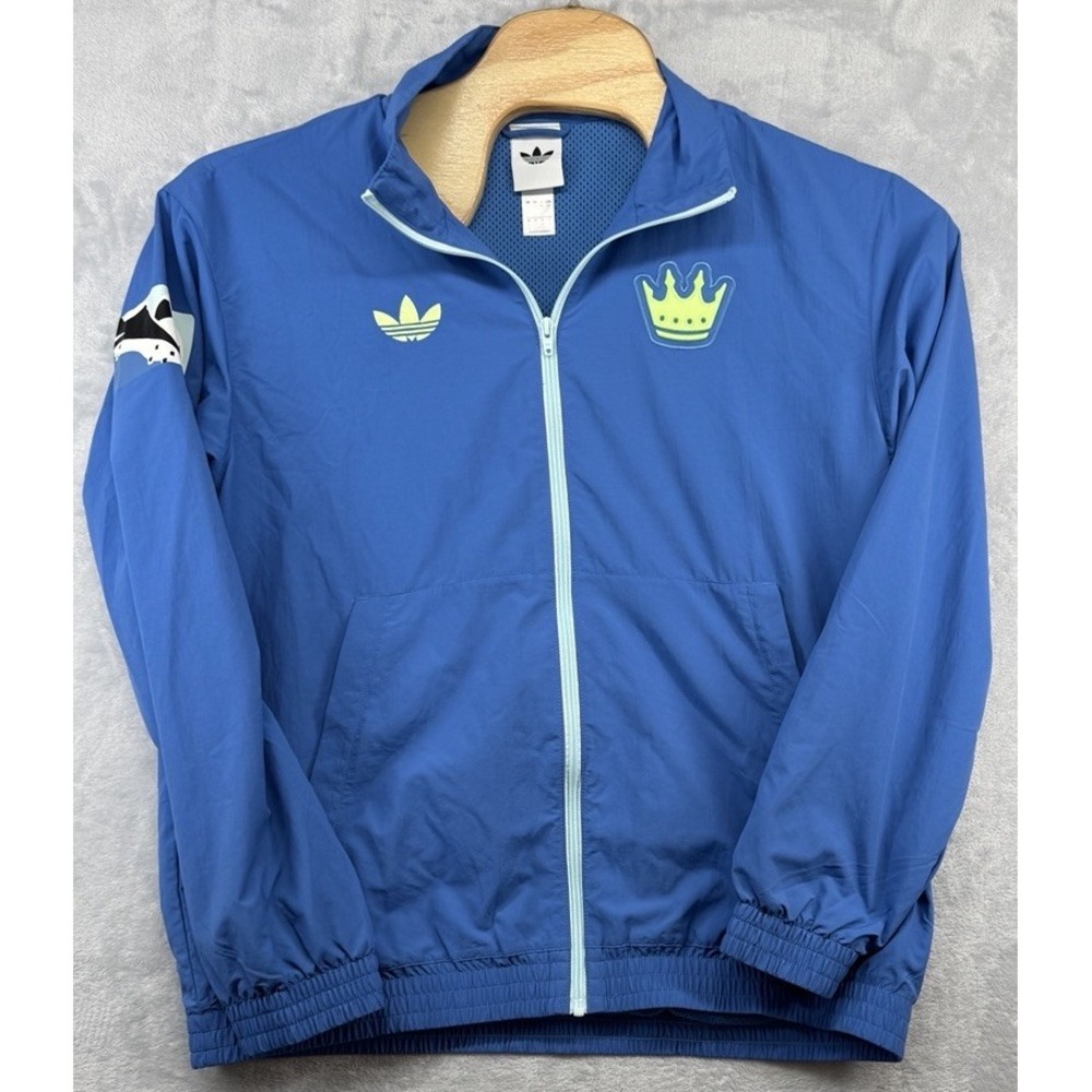adidas Charlotte FC Prematch Warmup Jacket Full Zip Blue MLS Men's Size L EUC